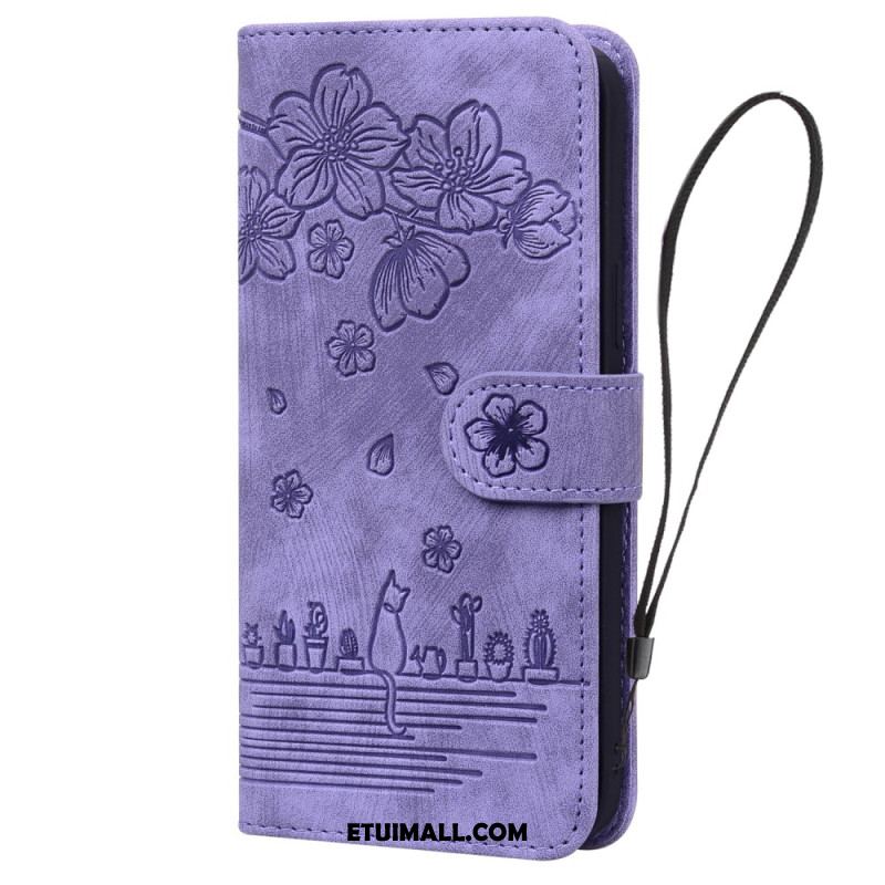 Etui Do iPhone 16 Plus Scena Z Kotem W Stringach