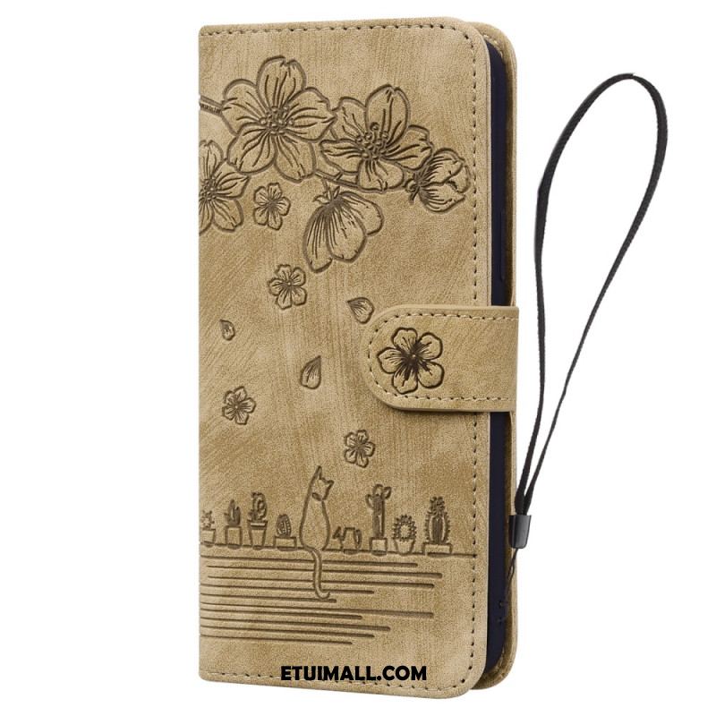 Etui Do iPhone 16 Plus Scena Z Kotem W Stringach