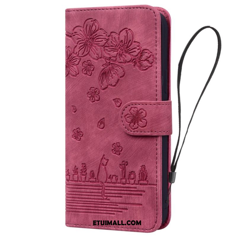 Etui Do iPhone 16 Plus Scena Z Kotem W Stringach