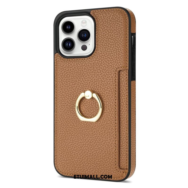 Etui Do iPhone 16 Pro Etui Na Karty I Stojak Z Efektem Skóry