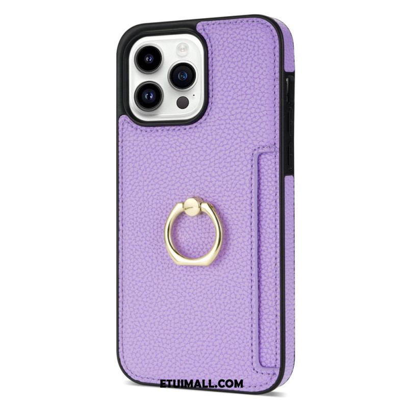 Etui Do iPhone 16 Pro Etui Na Karty I Stojak Z Efektem Skóry