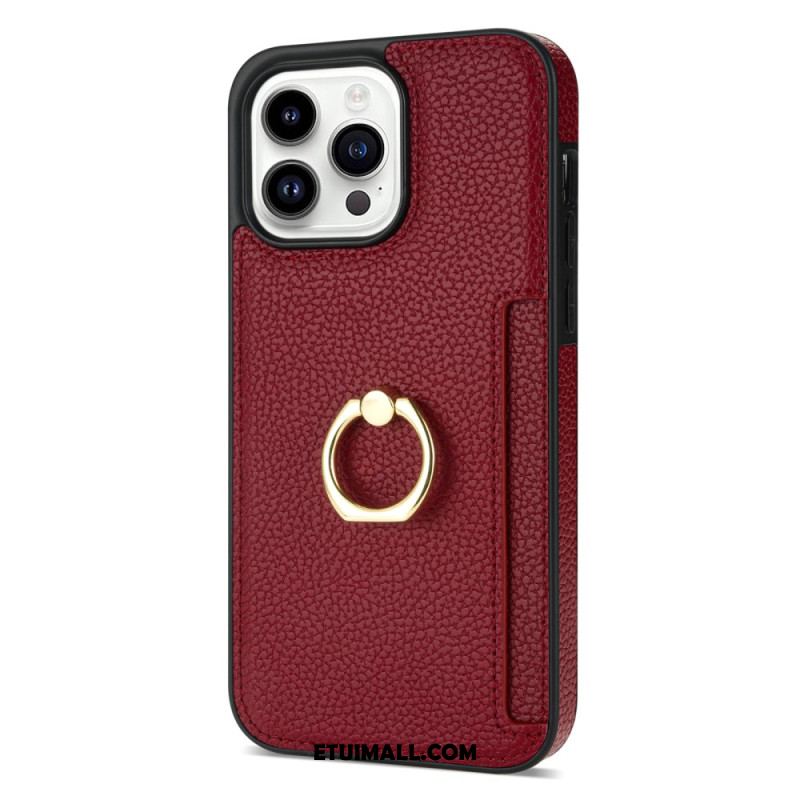 Etui Do iPhone 16 Pro Etui Na Karty I Stojak Z Efektem Skóry