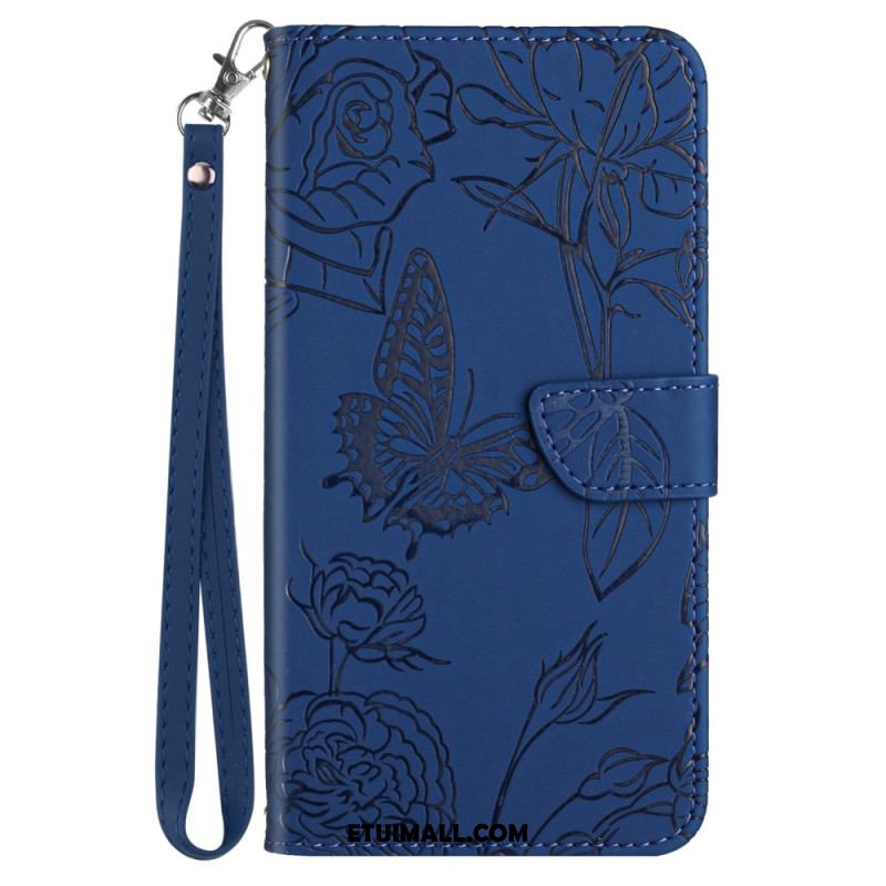 Etui Folio Do Google Pixel 9 Pro Xl Nadruk W Kształcie Motyla Z Paskiem