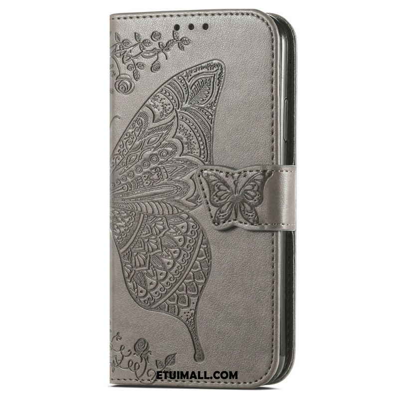 Etui Folio Do Huawei Pura 70 Barokowy Motyl Z Paskiem