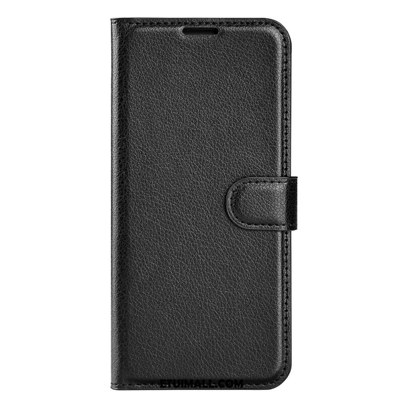 Etui Folio Do Oneplus 12 5g Klasyczna Sztuczna Skóra Litchi