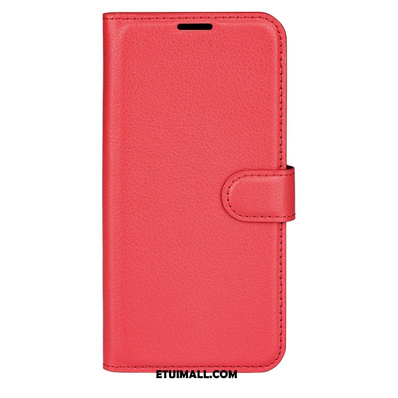 Etui Folio Do Oneplus 12 5g Klasyczna Sztuczna Skóra Litchi