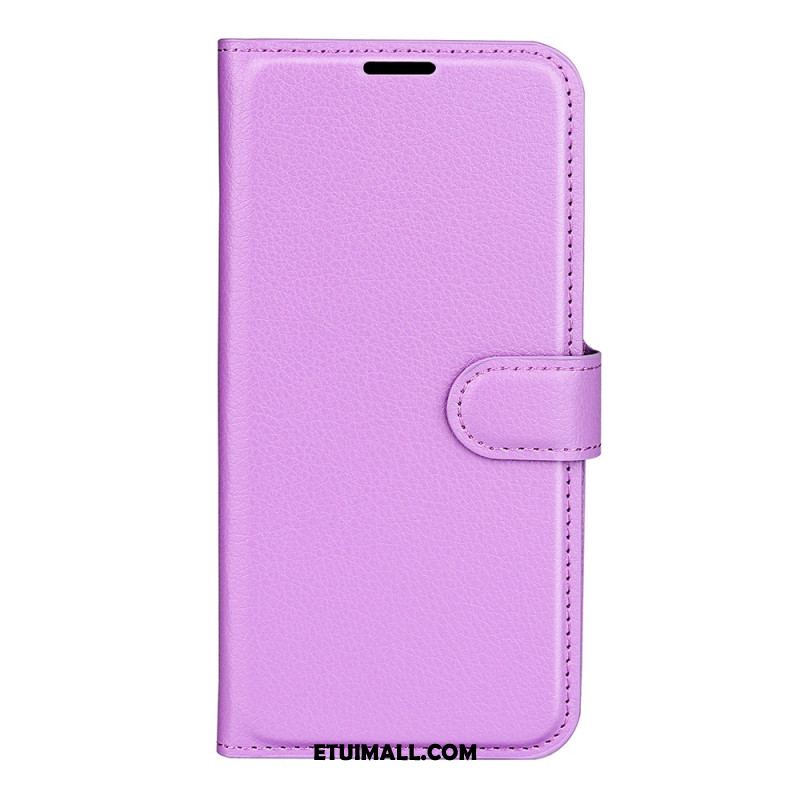 Etui Folio Do Oneplus 12 5g Klasyczna Sztuczna Skóra Litchi