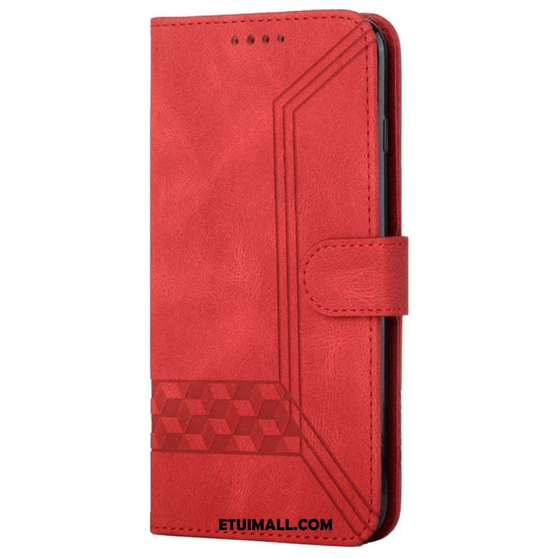 Etui Folio Do Oneplus 12 5g Wzór W Romby I Linie Z Paskiem