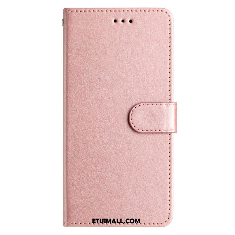 Etui Folio Do Oppo A98 5g Jedwabna Tekstura Na Ramiączkach