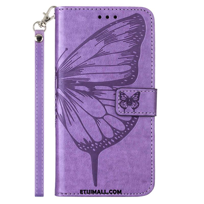 Etui Folio Do Oppo Reno 11 Pro 5g Kwiatowy Motyl Z Paskiem