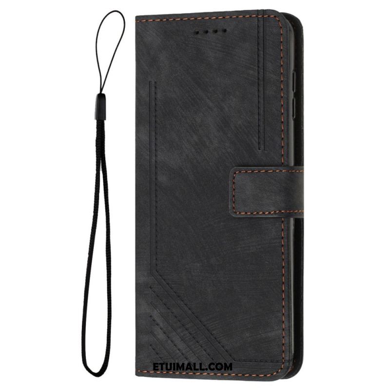 Etui Folio Do Oppo Reno 12f 5g Linie Z Efektem Zamszu