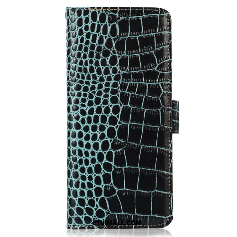 Etui Folio Do Samsung Galaxy A55 5g Styl Krokodyla Z Blokowaniem Rfid