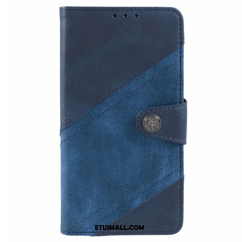 Etui Folio Do Samsung Galaxy S24 5g Dwukolorowy Styl Dżinsów