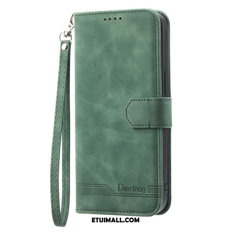 Etui Folio Do Samsung Galaxy S24 5g Etui Z Podpórką I Smyczą Dierfeng