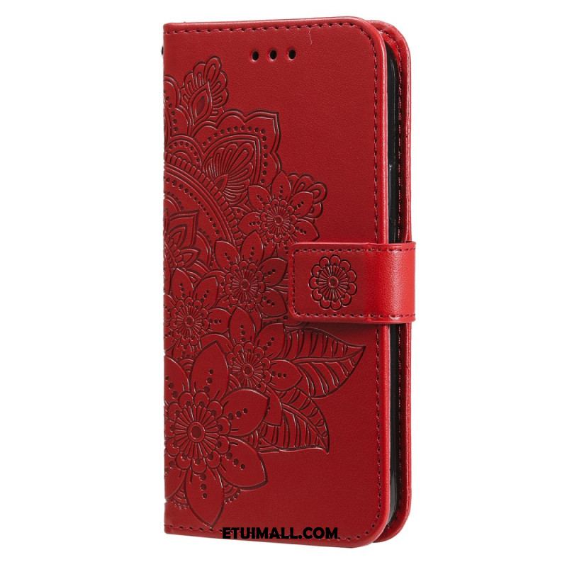 Etui Folio Do Samsung Galaxy S24 5g Kwiatowa Mandala Ze Smyczą