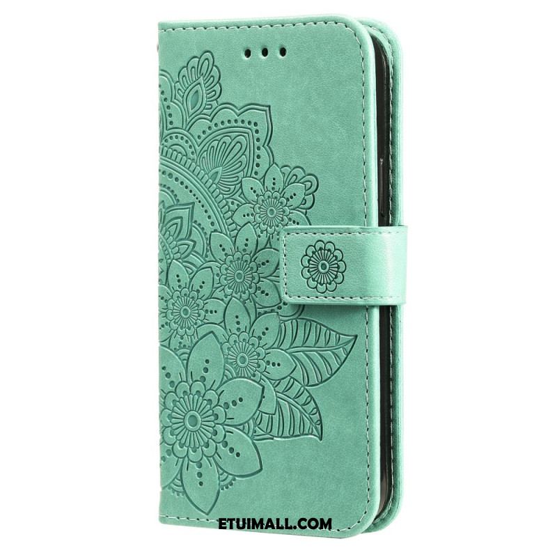 Etui Folio Do Samsung Galaxy S24 5g Kwiatowa Mandala Ze Smyczą