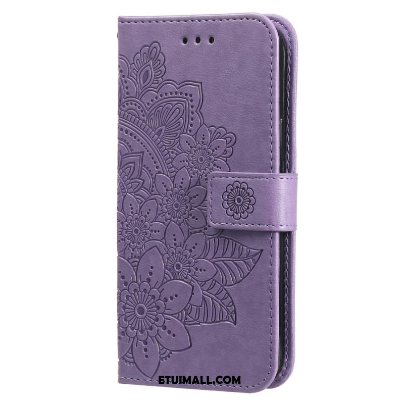 Etui Folio Do Samsung Galaxy S24 5g Kwiatowa Mandala Ze Smyczą