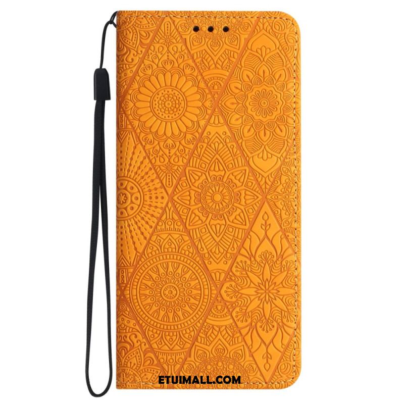 Etui Folio Do Samsung Galaxy S24 5g Styl Gobelinu Z Paskiem