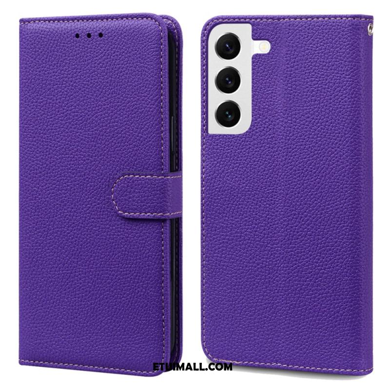 Etui Folio Do Samsung Galaxy S24 5g Sztuczna Skóra Litchi Z Paskiem