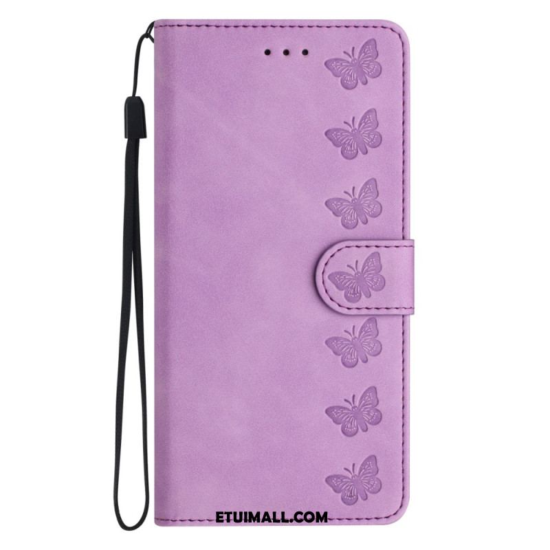 Etui Folio Do Samsung Galaxy S24 Ultra 5g Fryz Motylkowy Z Paskiem