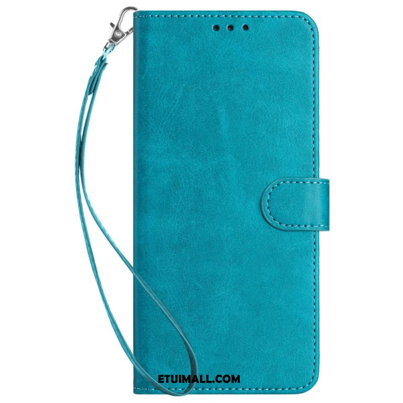 Etui Folio Do Sony Xperia 1 Vi Efekt Skóry Z Paskiem