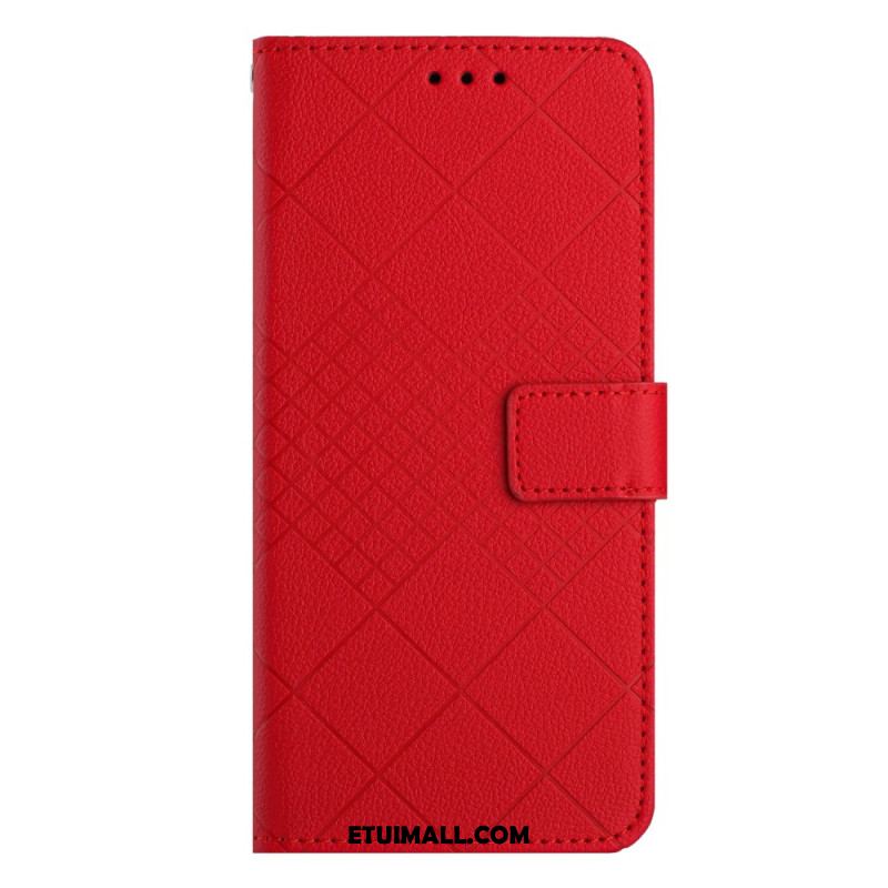 Etui Folio Do Xiaomi 14 Diamenty O Fakturze Litchi Z Paskiem