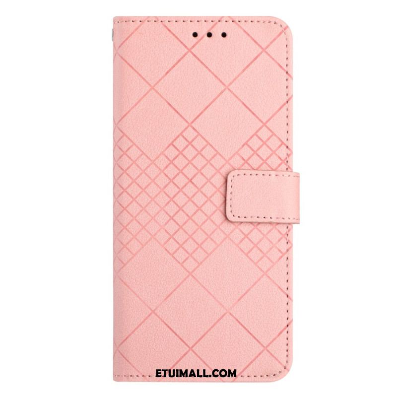 Etui Folio Do Xiaomi 14 Diamenty O Fakturze Litchi Z Paskiem