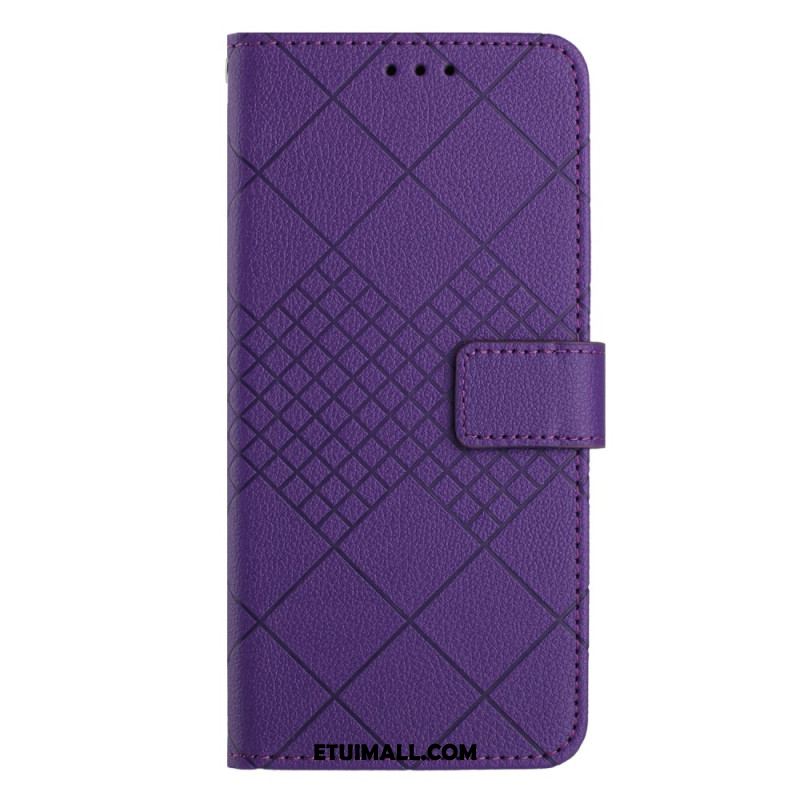 Etui Folio Do Xiaomi 14 Diamenty O Fakturze Litchi Z Paskiem