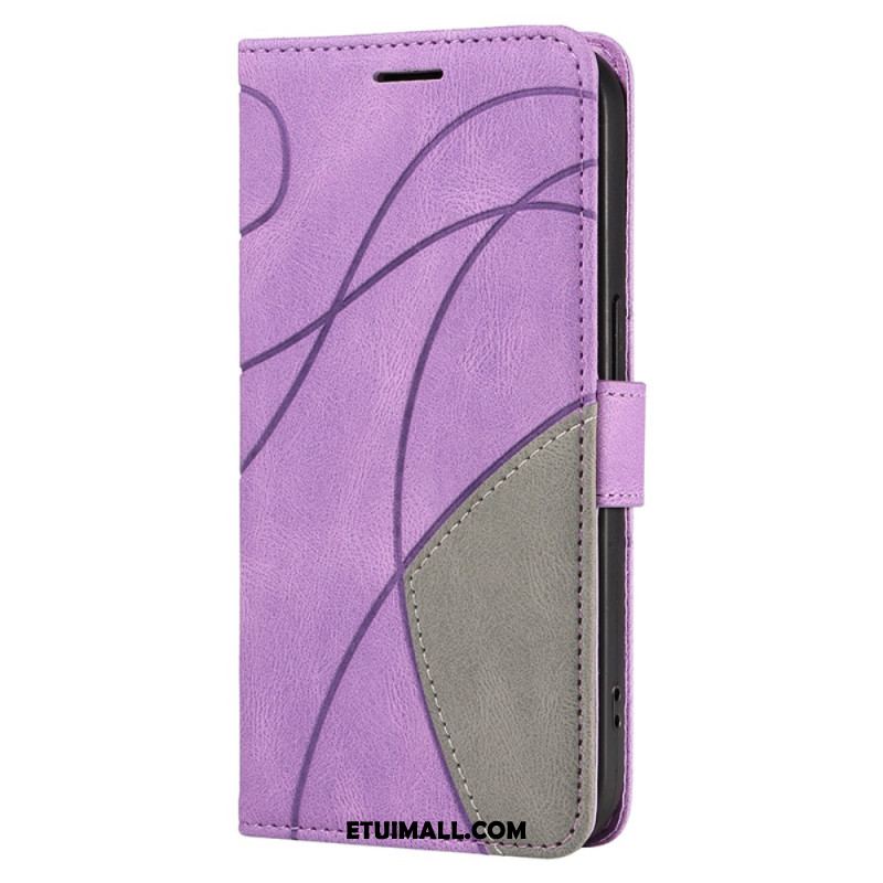 Etui Folio Do Xiaomi 14 Pro Dwukolorowe Faliste Linie