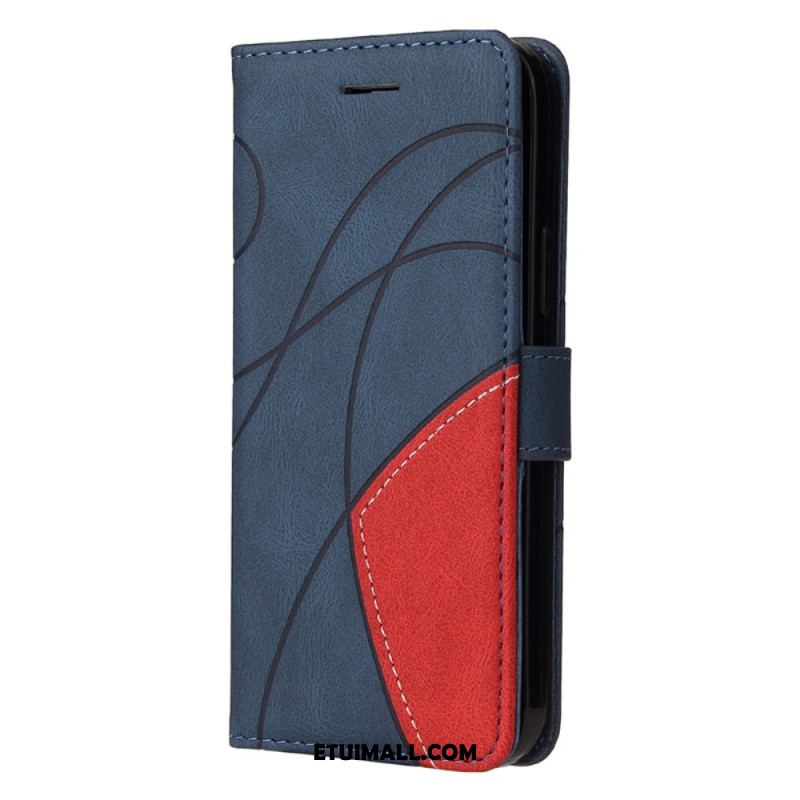 Etui Folio Do Xiaomi 14 Pro Dwukolorowe Faliste Linie