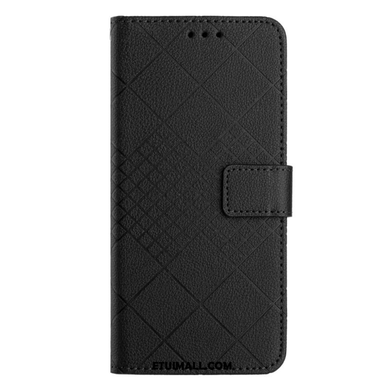 Etui Folio Do Xiaomi 14 Pro Wzór W Romby Na Ramiączkach