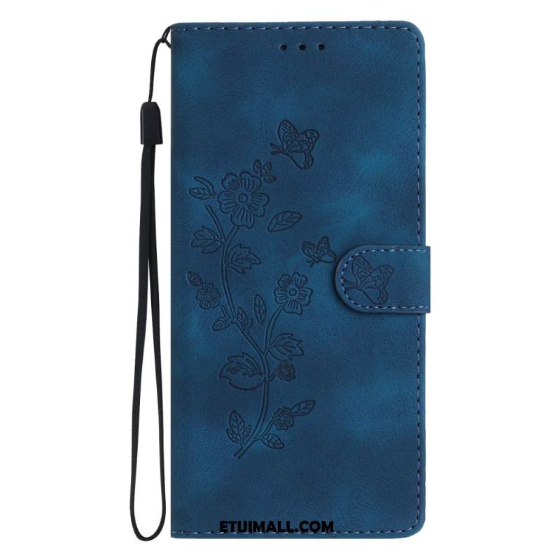 Etui Folio Do Xiaomi 14t Pro Kwiatowy Wzór Z Paskiem