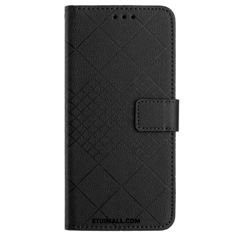 Etui Folio Do Xiaomi Redmi Note 13 4g Wzór W Romby Na Ramiączkach