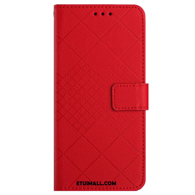 Etui Folio Do Xiaomi Redmi Note 13 4g Wzór W Romby Na Ramiączkach