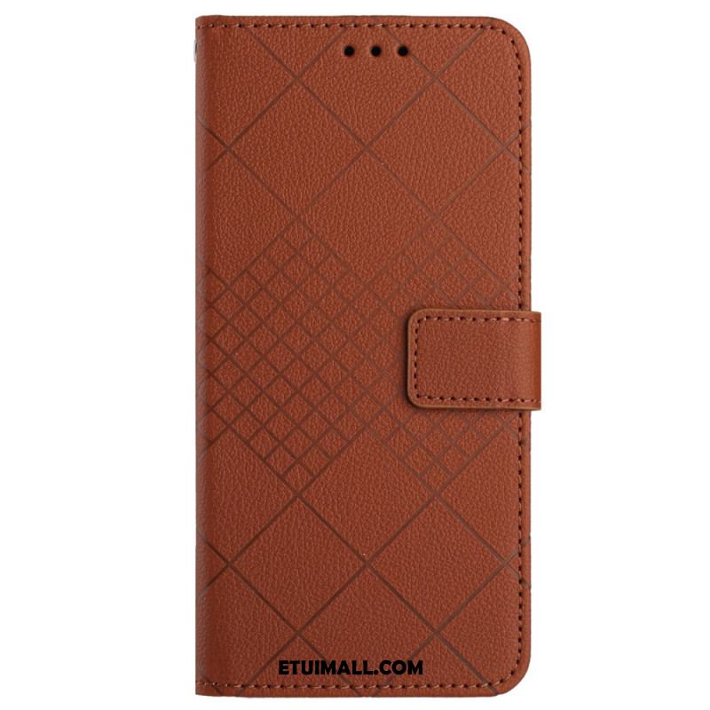 Etui Folio Do Xiaomi Redmi Note 13 4g Wzór W Romby Na Ramiączkach