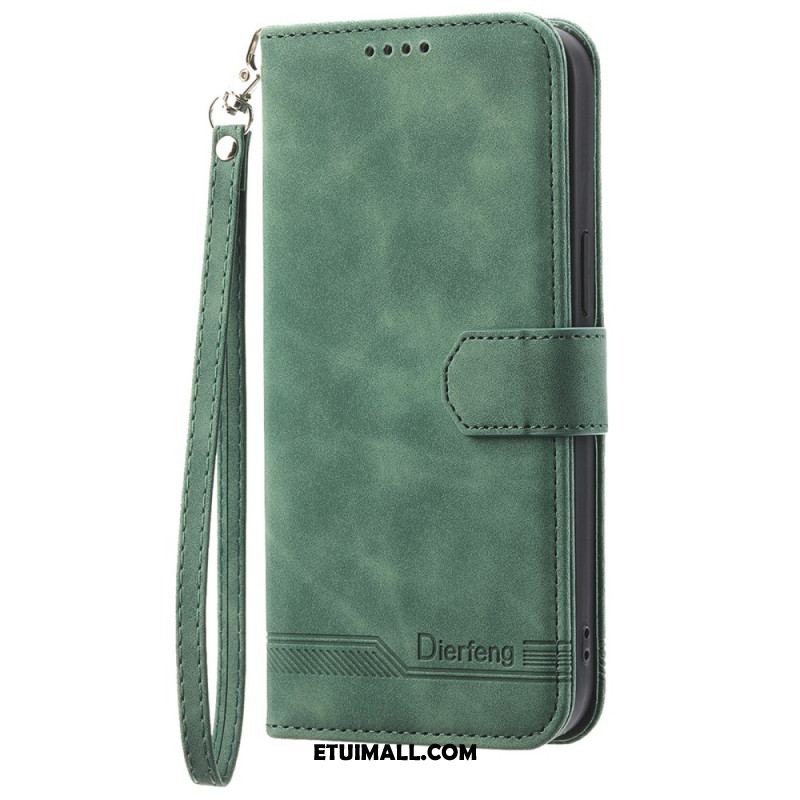 Etui Folio Do Xiaomi Redmi Note 13 Pro 5g Dierfeng W Lanière