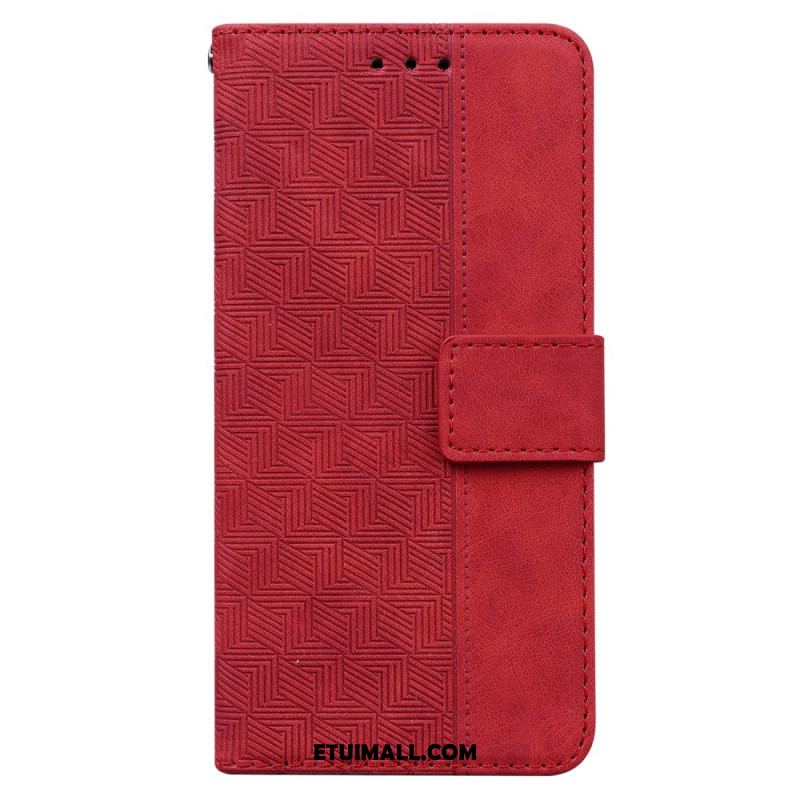 Etui Folio Do Xiaomi Redmi Note 13 Pro 5g Tkany Wzór Na Ramiączkach