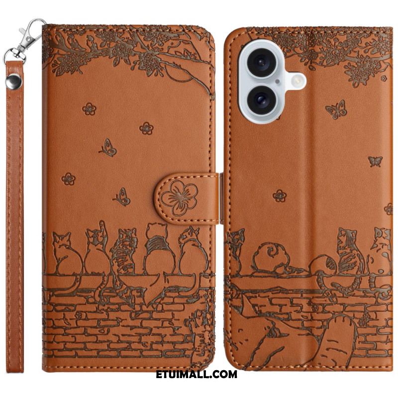 Etui Folio Do iPhone 16 Koty W Stringach