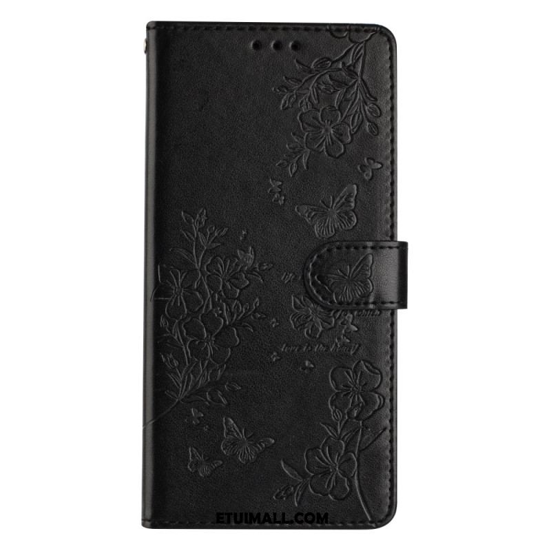 Etui Folio Do iPhone 16 Plus Małe Motylki Z Paskiem