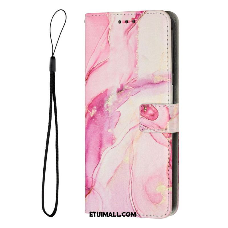 Etui Folio Google Pixel 8 Marmurkowy Styl Z Paskami