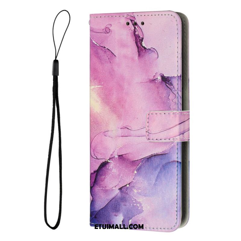 Etui Folio Google Pixel 8 Marmurkowy Styl Z Paskami