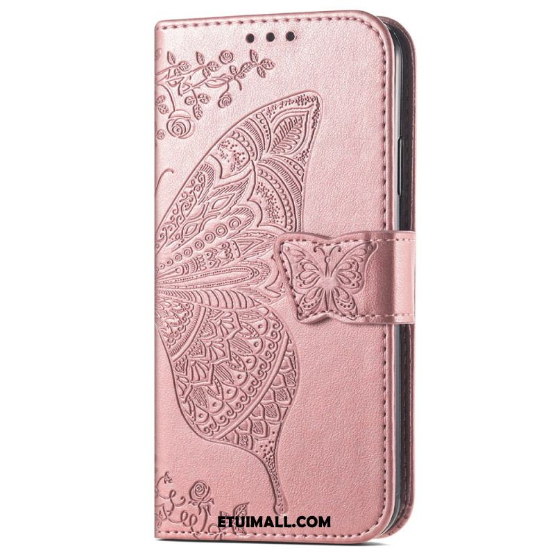 Etui Folio Google Pixel 8a Barokowy Motyl Z Paskiem