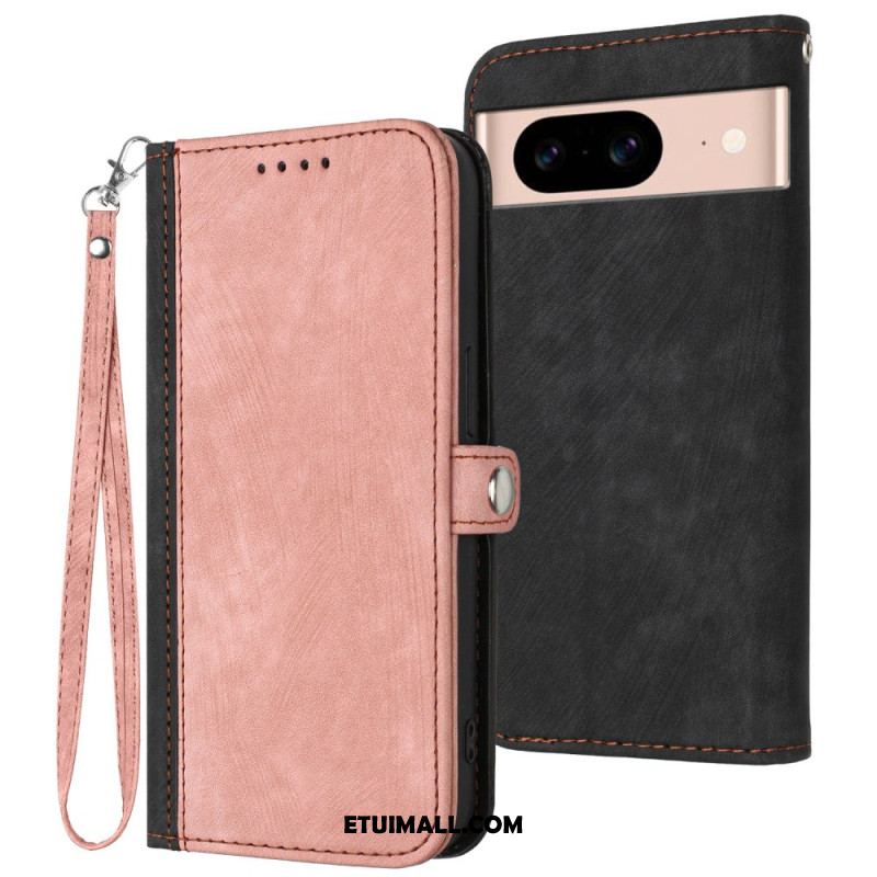 Etui Folio Google Pixel 8a Dwukolorowy Pasek Etui Ochronne