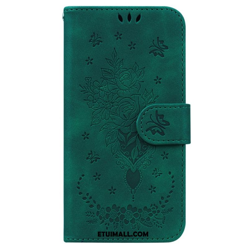 Etui Folio Google Pixel 9 Pro Efekt Kwiatowego Zamszu