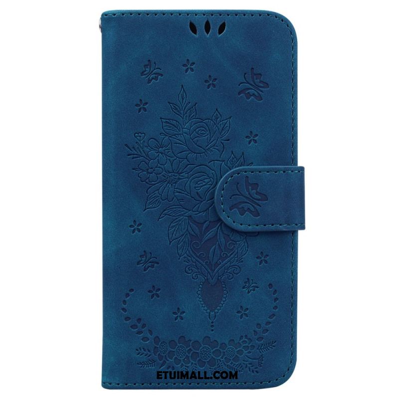 Etui Folio Google Pixel 9 Pro Efekt Kwiatowego Zamszu