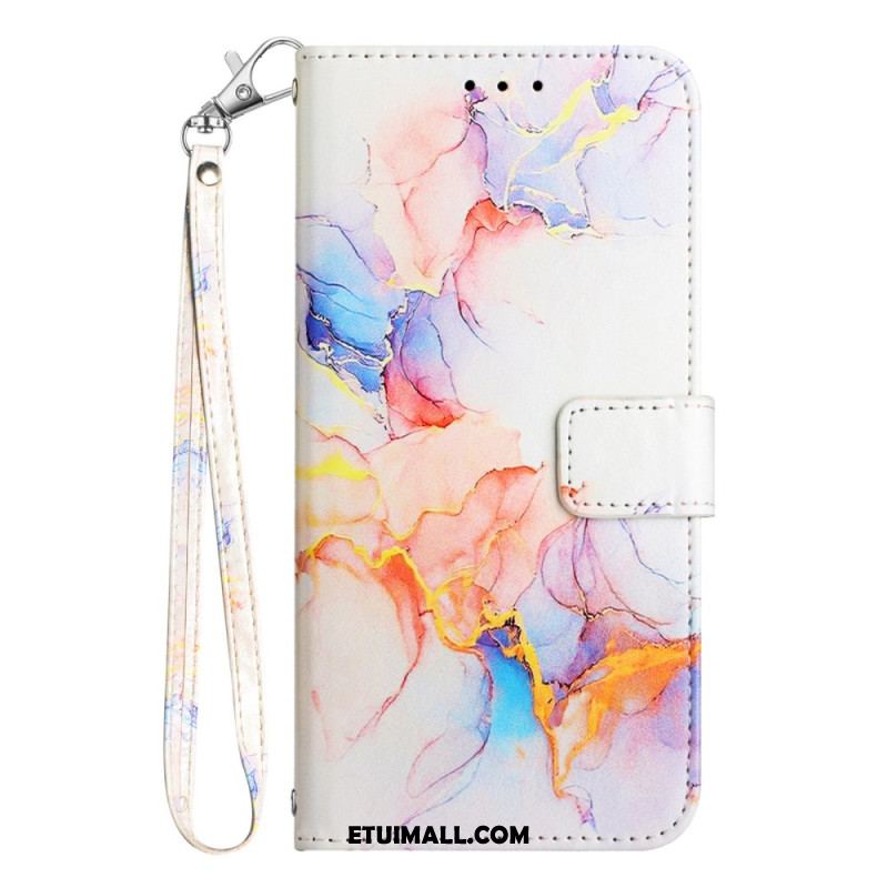 Etui Folio Google Pixel 9 Pro Marmurkowy Styl Z Paskami