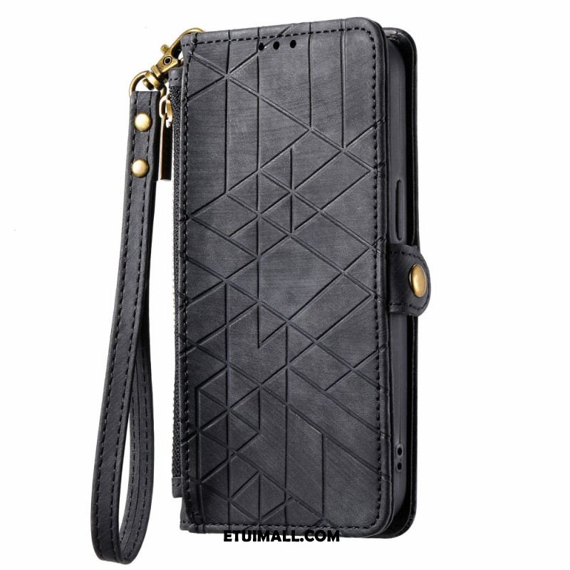 Etui Folio Google Pixel 9 Pro Xl Portfel Z Geometrycznym Wzorem Etui Ochronne