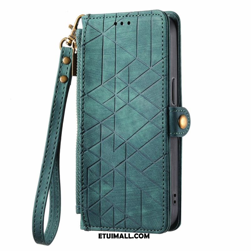 Etui Folio Google Pixel 9 Pro Xl Portfel Z Geometrycznym Wzorem Etui Ochronne