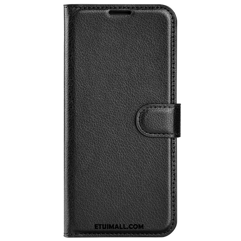 Etui Folio Oneplus 12r Klasyczna Sztuczna Skóra Litchi Etui Ochronne