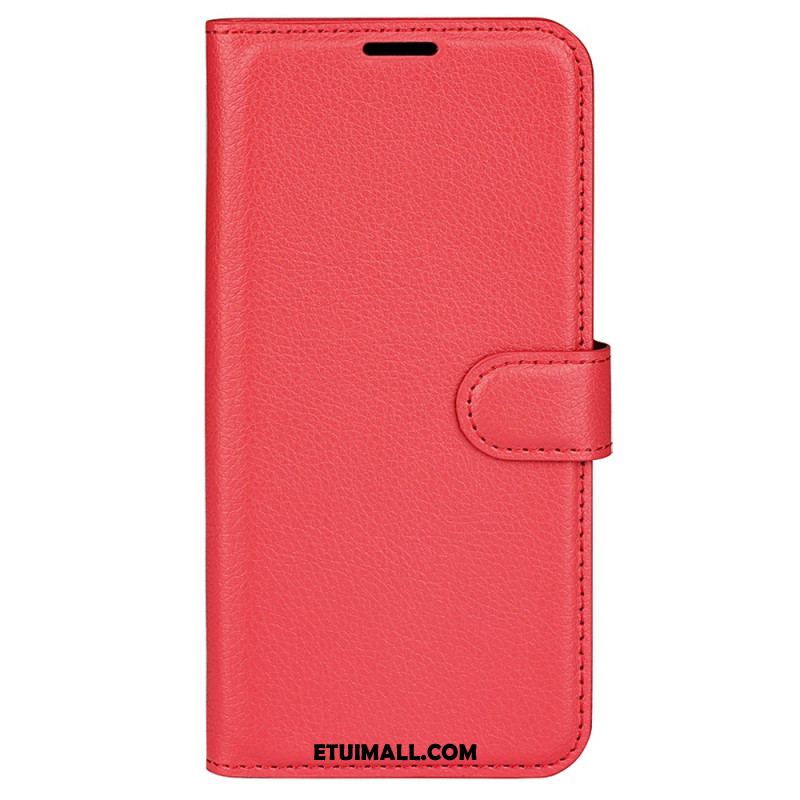 Etui Folio Oneplus 12r Klasyczna Sztuczna Skóra Litchi Etui Ochronne